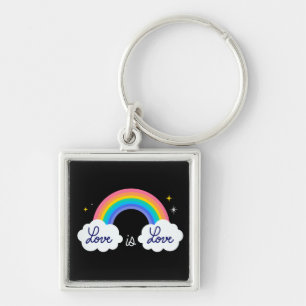 Love is love. LGBT+pride. Rainbow Keychain