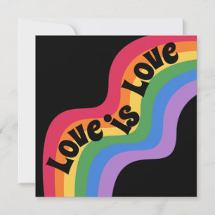 Love is love. LGBT+pride. Rainbow love. Card