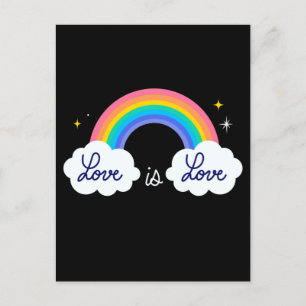 Love is love. LGBT+pride. Rainbow Postcard
