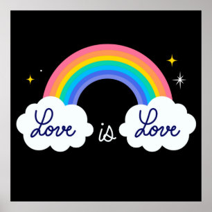 Love is love. LGBT+pride. Rainbow Poster