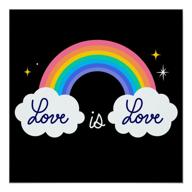 Love is love. LGBT+pride. Rainbow Poster (Front)