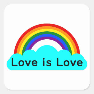 Love is Love - LGBT Rainbow Square Sticker