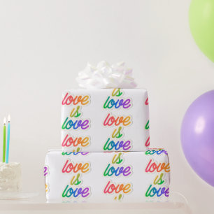 Love Is Love LGBT Wrapping Paper – Rainbow Pride 