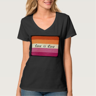 Love is Love, LGBTQ+ Lesbian Flag Colours T-Shirt