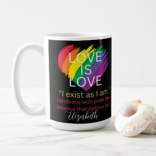 Love is love LGBTq motivational quote pride month Coffee Mug