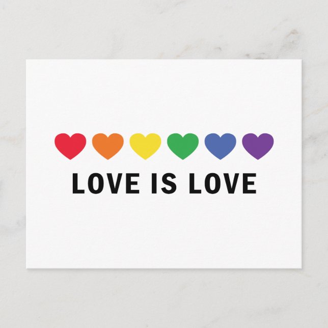 "Love is Love" LGBTQ Pride  Invitation Postcard (Front)