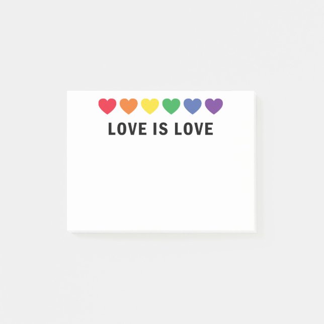"Love is Love" LGBTQ Pride  Post-it Notes (Front)