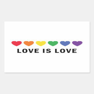 "Love is Love" LGBTQ Pride Rectangular Sticker