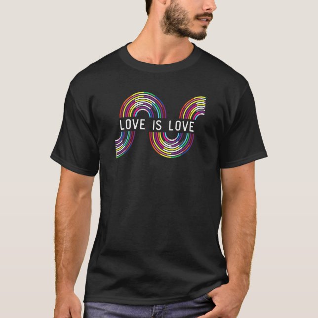 Love Is Love LGBTQ Rainbow Flag  LGBTQIA+ Pride Mo T-Shirt (Front)