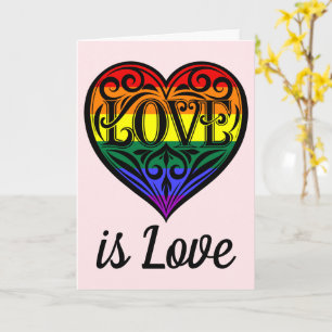 Love Is Love LGBTQ Rainbow Heart Card