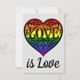 Love Is Love LGBTQ Rainbow Heart Card