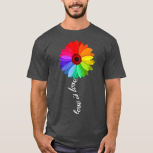 Love Is Love Love Daisy Lgbt Rainbow Gay T-Shirt