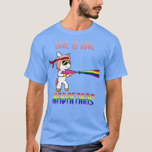Love Is Love Madafaca Unicorn LGBTQ Funny Lesbian T-Shirt