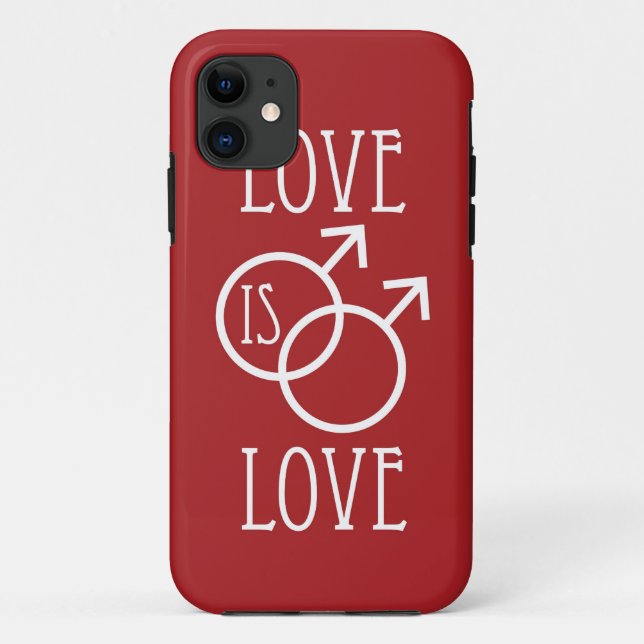 Love is Love (Male) Red Case-Mate iPhone Case (Back)