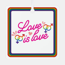 "Love is Love" Metal Ornament
