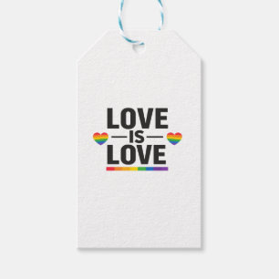 Love Is Love – Minimal Rainbow Hearts Pride Design Gift Tags