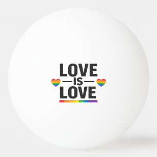 Love Is Love – Minimal Rainbow Hearts Pride Design Ping Pong Ball