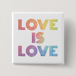 Love is Love   Modern Stripes 15 Cm Square Badge