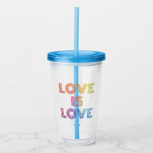 Love is Love   Modern Stripes Acrylic Tumbler