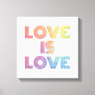 Love is Love Modern Stripes Canvas Print