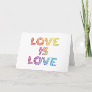 Love is Love Modern Stripes Card
