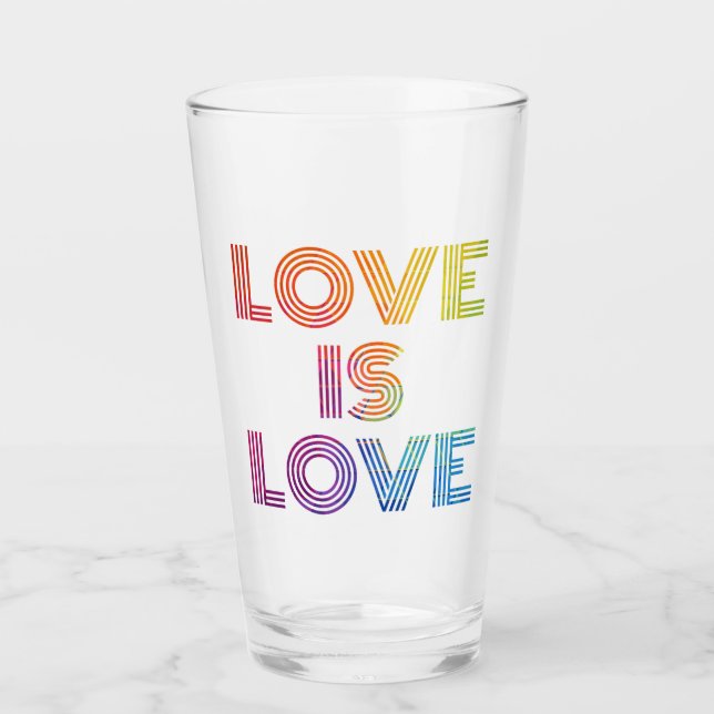 Love is Love | Modern Stripes Glass (Front)