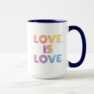 Love is Love Modern Stripes Mug