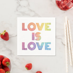 Love is Love   Modern Stripes Napkin