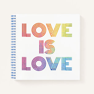Love is Love Modern Stripes Notebook