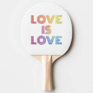 Love is Love   Modern Stripes Ping Pong Paddle