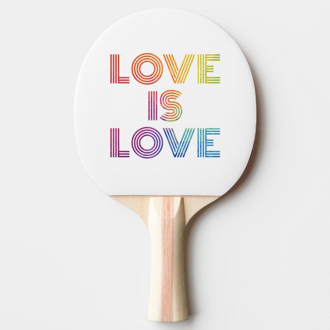 Love is Love | Modern Stripes Ping Pong Paddle (Front)