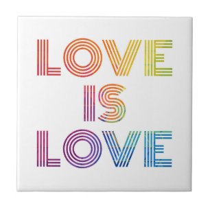 Love is Love Modern Stripes Tile