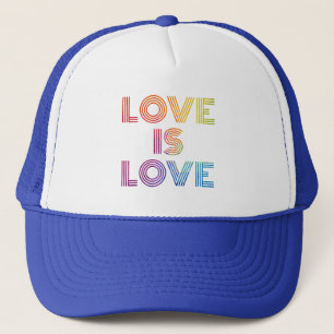 Love is Love   Modern Stripes Trucker Hat