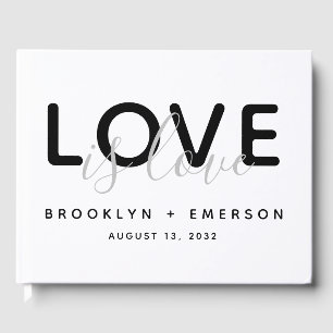 Love is Love Monochrome Gay Wedding Guest Book