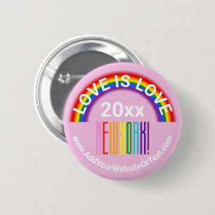 Love is Love New York Pride LGBT Rainbow Gay Party 6 Cm Round Badge