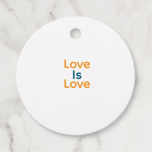 Love is love orange blue colourful pride LGBTQ gay Favour Tags