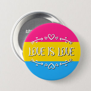 Love is Love Pansexual Pride Flag Button