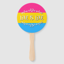 Love is Love Pansexual Pride Flag Set of Fans