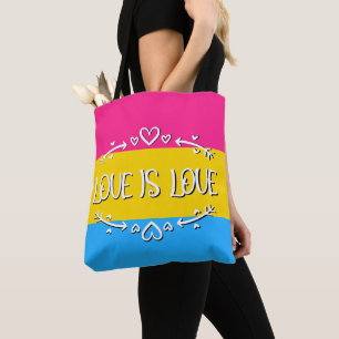 Love is Love Pansexual Pride Flag Tote Bag