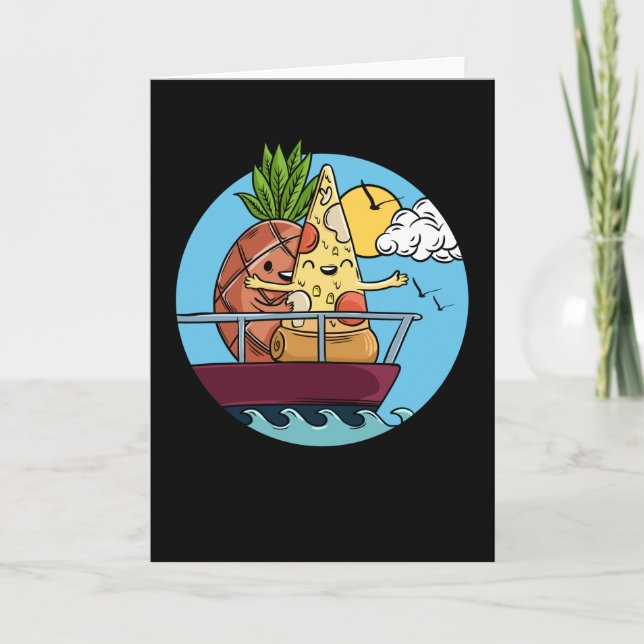 Love Is Love Pineapple Pizza Valentines Day Foodie Card (Front)