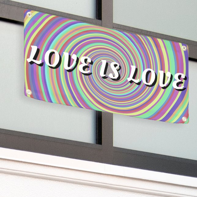 Love Is Love Pride Banner (Outside Building)