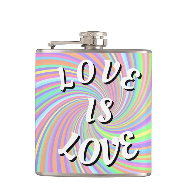 Love Is Love Pride  Hip Flask (Front)