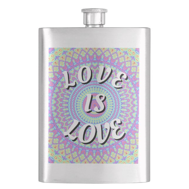 Love Is Love Pride  Hip Flask (Front)