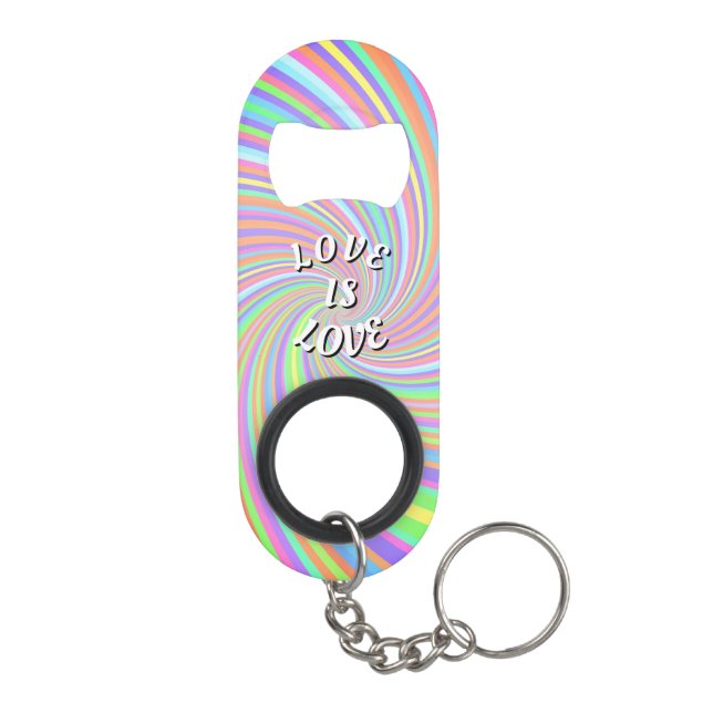 Love Is Love Pride  Keychain Bottle Opener (Back)