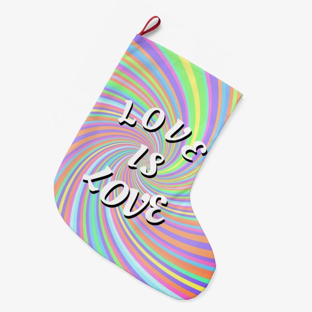 Love Is Love Pride Large Christmas Stocking (Front (Hanging))