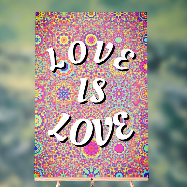 Love Is Love Pride  Phone Ring Stand Acrylic Sign (Neutral)