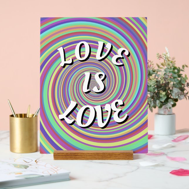 Love Is Love Pride  Phone Ring Stand Acrylic Sign (Wedding)