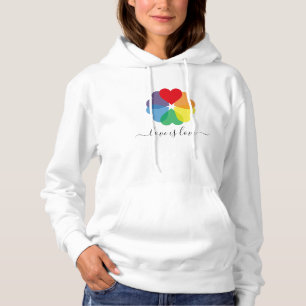 Love Is Love Pride Rainbow Hearts Hoodie