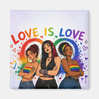 Love Is Love Pride Square Magnet