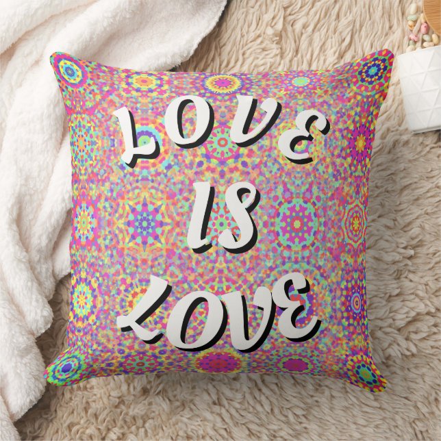 Love Is Love Pride Throw Pillow (Blanket)
